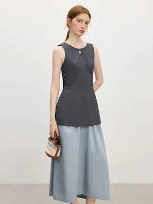 Zomerse Mouwloze Top – Taille Accent Chic